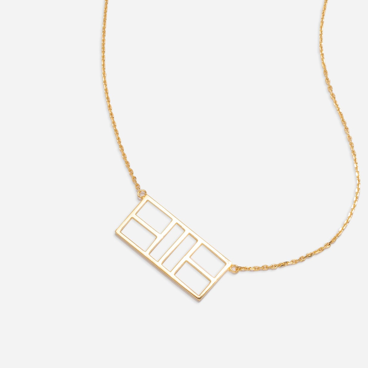 Pickleball Court Necklace Gold