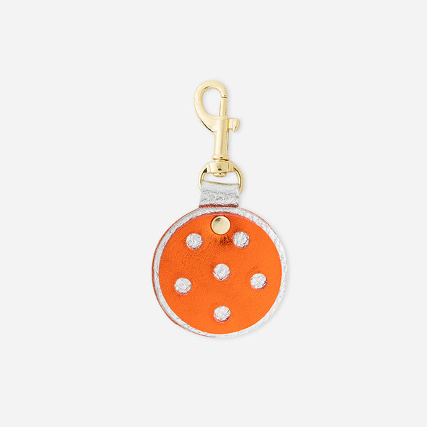 Quinn Keychain Charm Orange Pickleball
