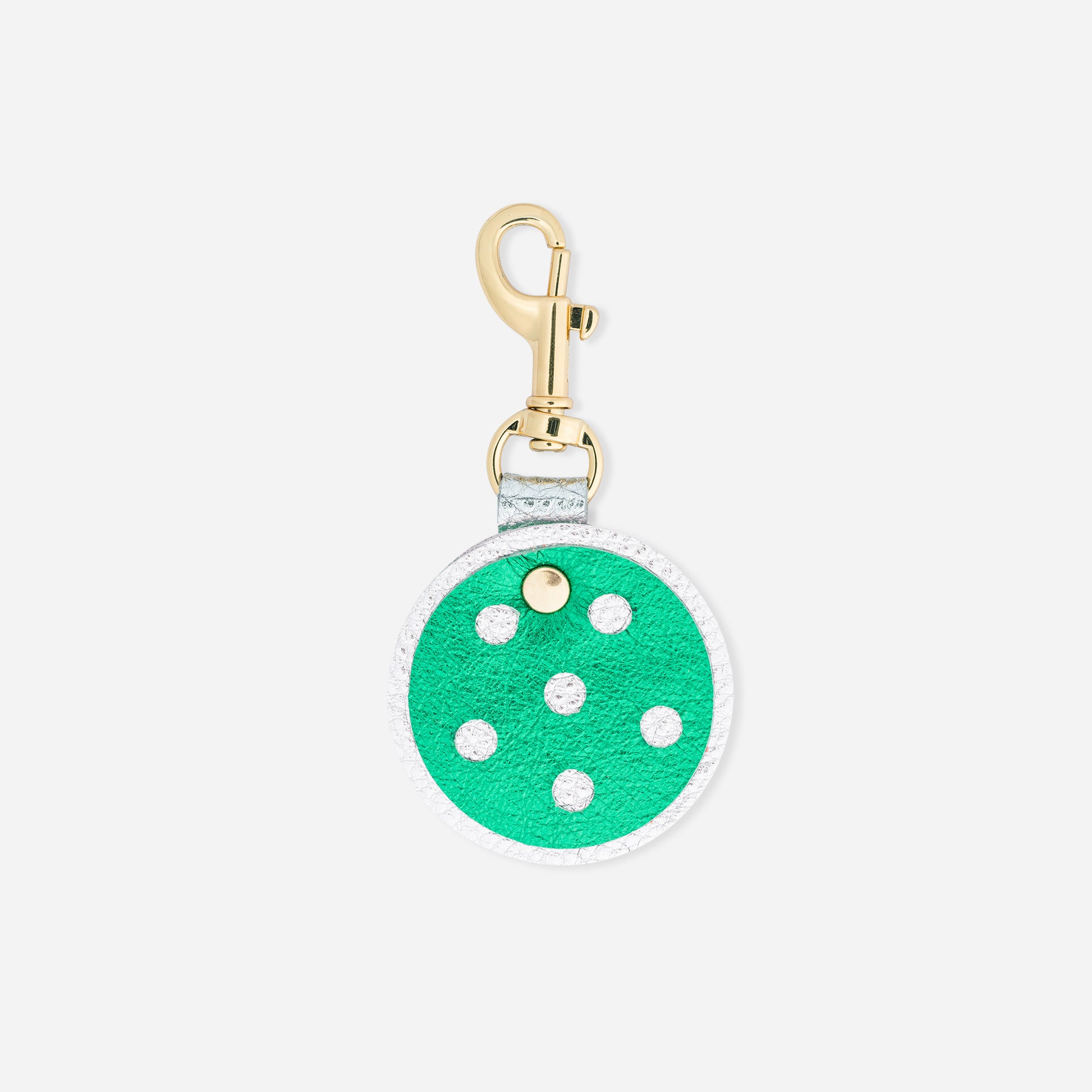 Quinn Keychain Charm Emerald Pickleball