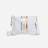 Reya Genuine Metallic Leather Crossbody Bag Snow & Rose Gold