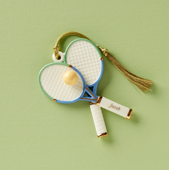 Tennis racquet ornament.