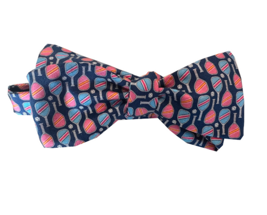 Bowtie with pickleball paddle pattern.