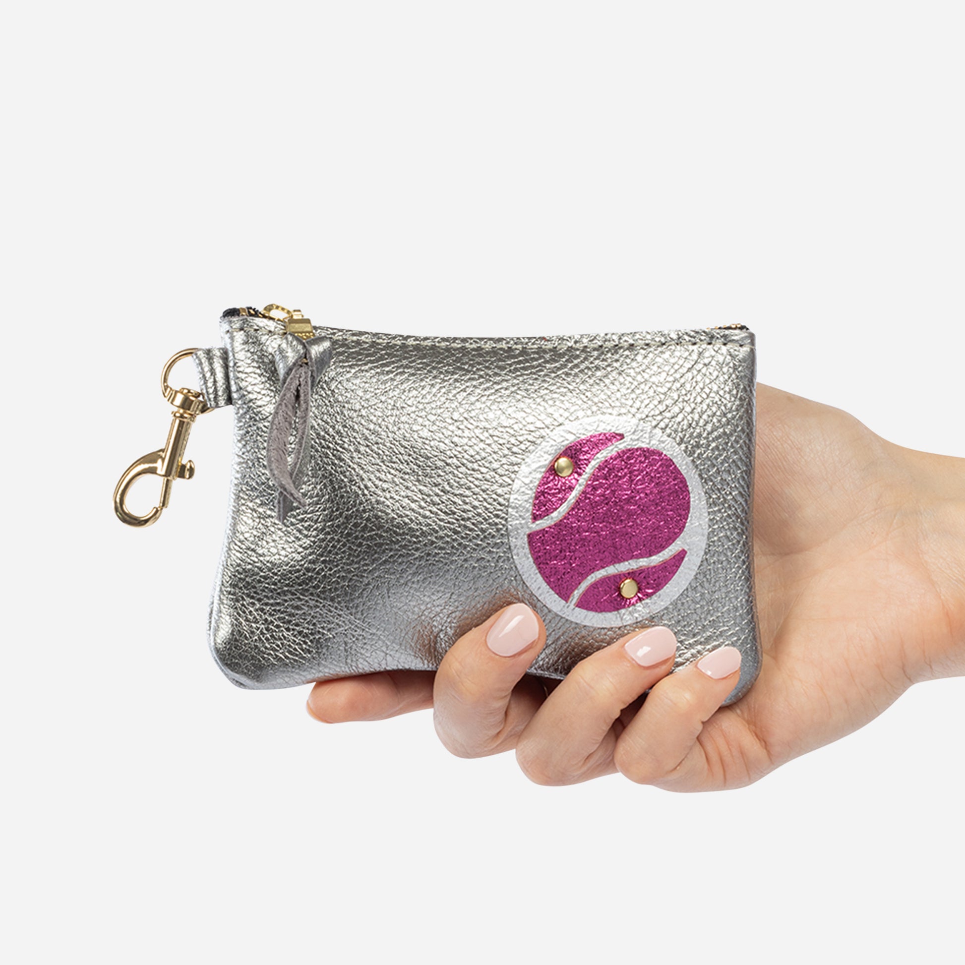 Shay Mini Leather Pouch Graphite Tennis Ball