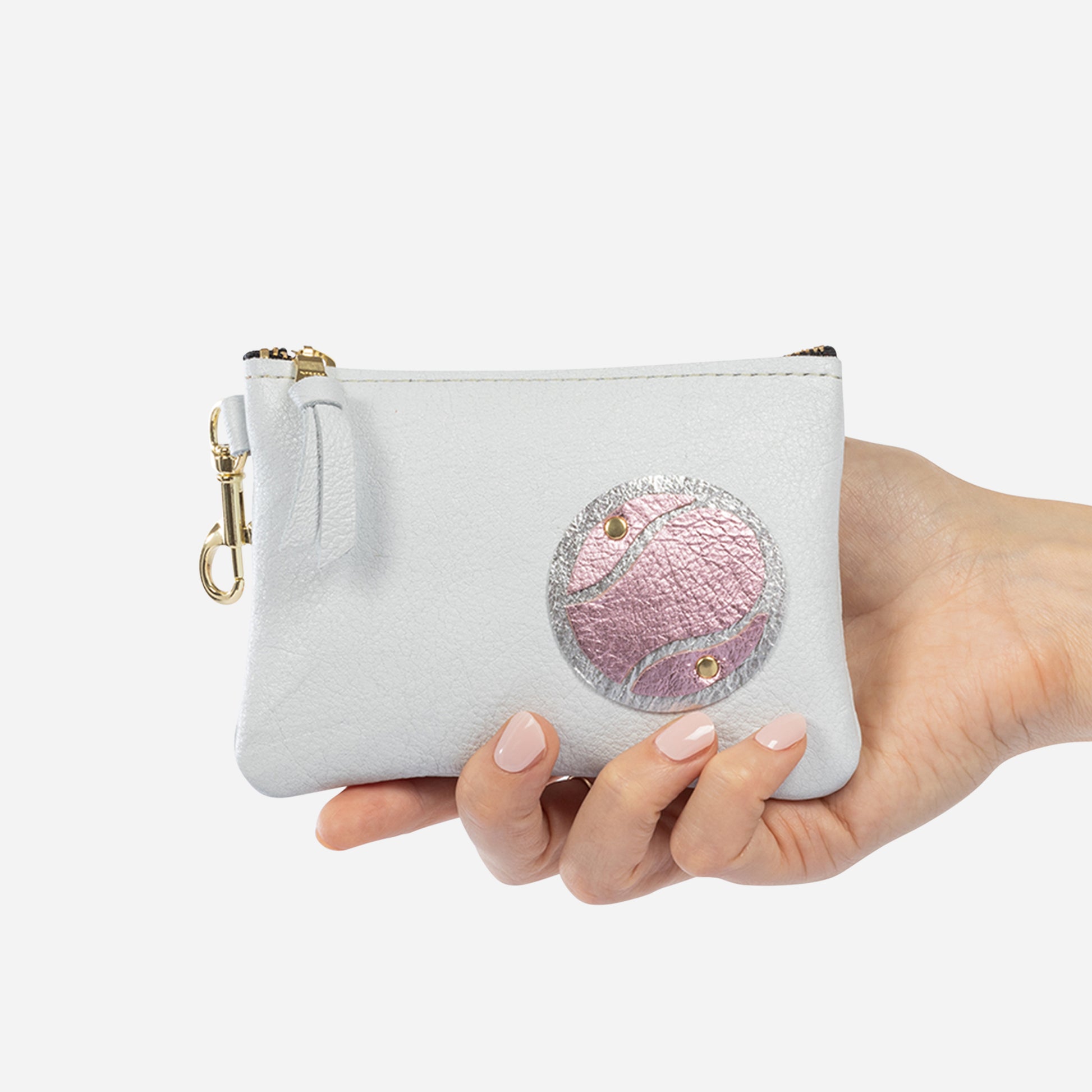 Shay Mini Leather Pouch Snow Tennis Ball