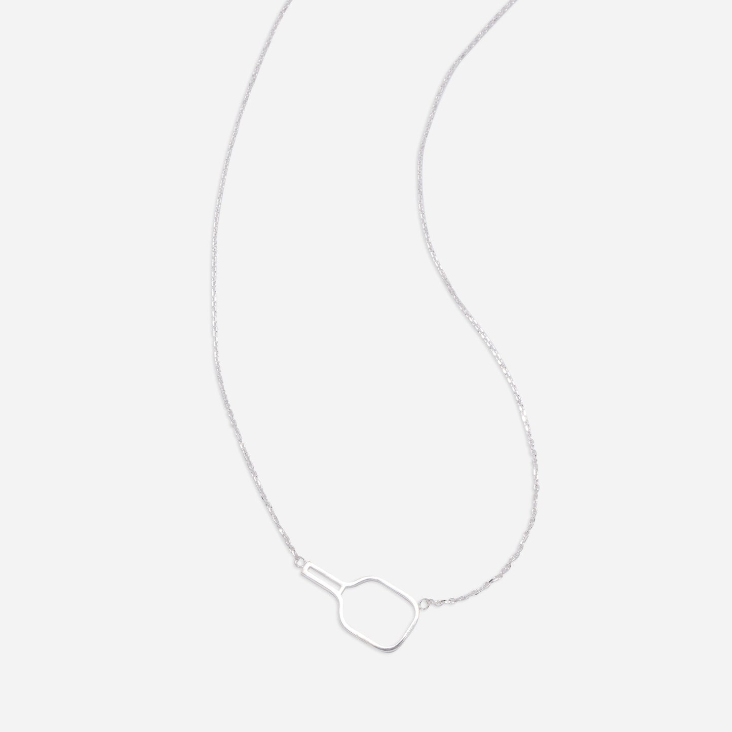 Pickleball Paddle Necklace Silver