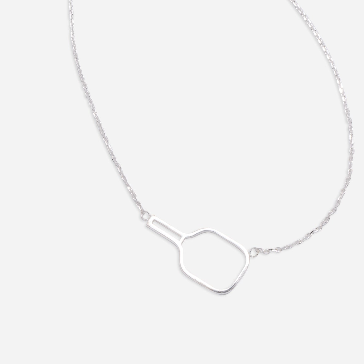 Pickleball Paddle Necklace Silver