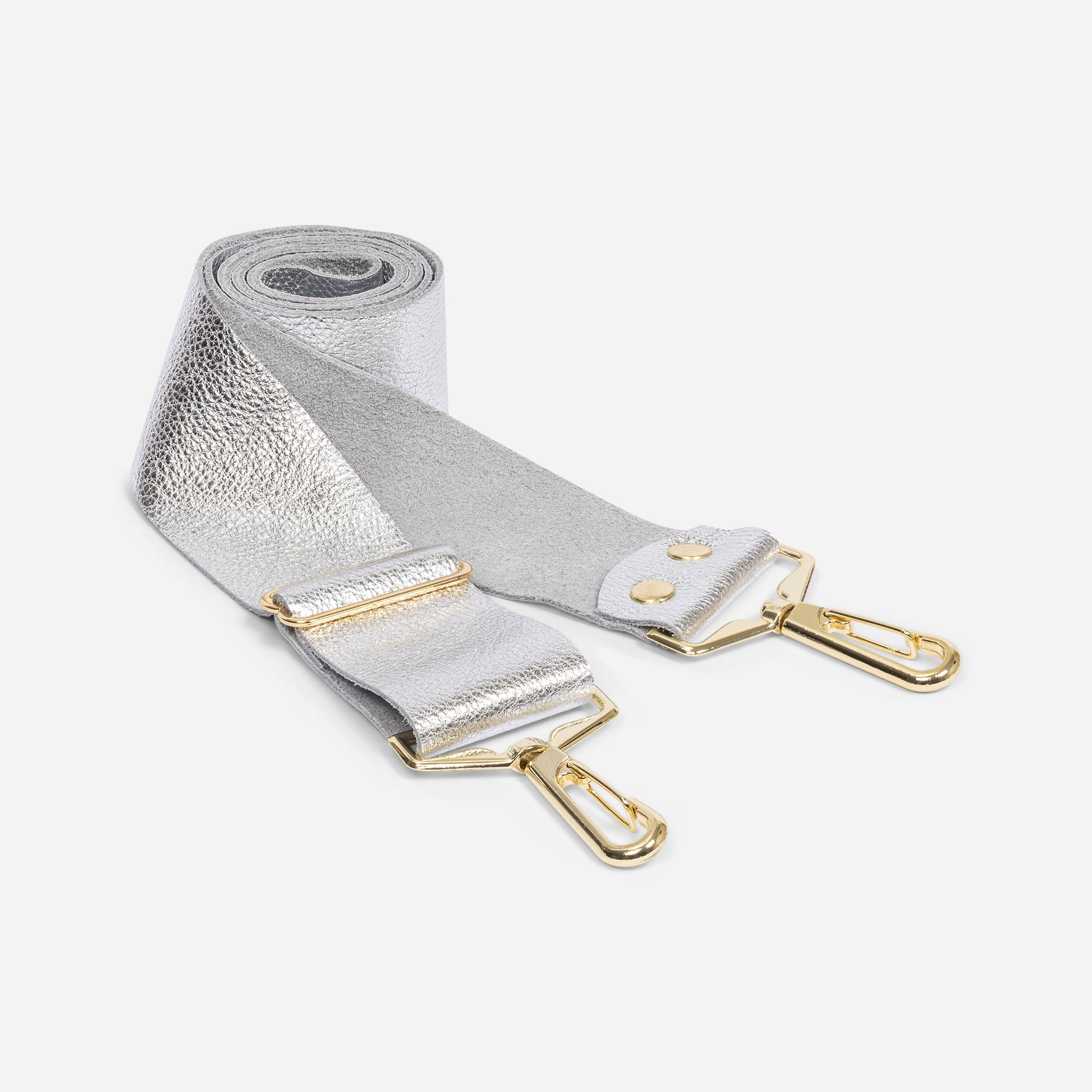 Leather Handbag Strap Platinum