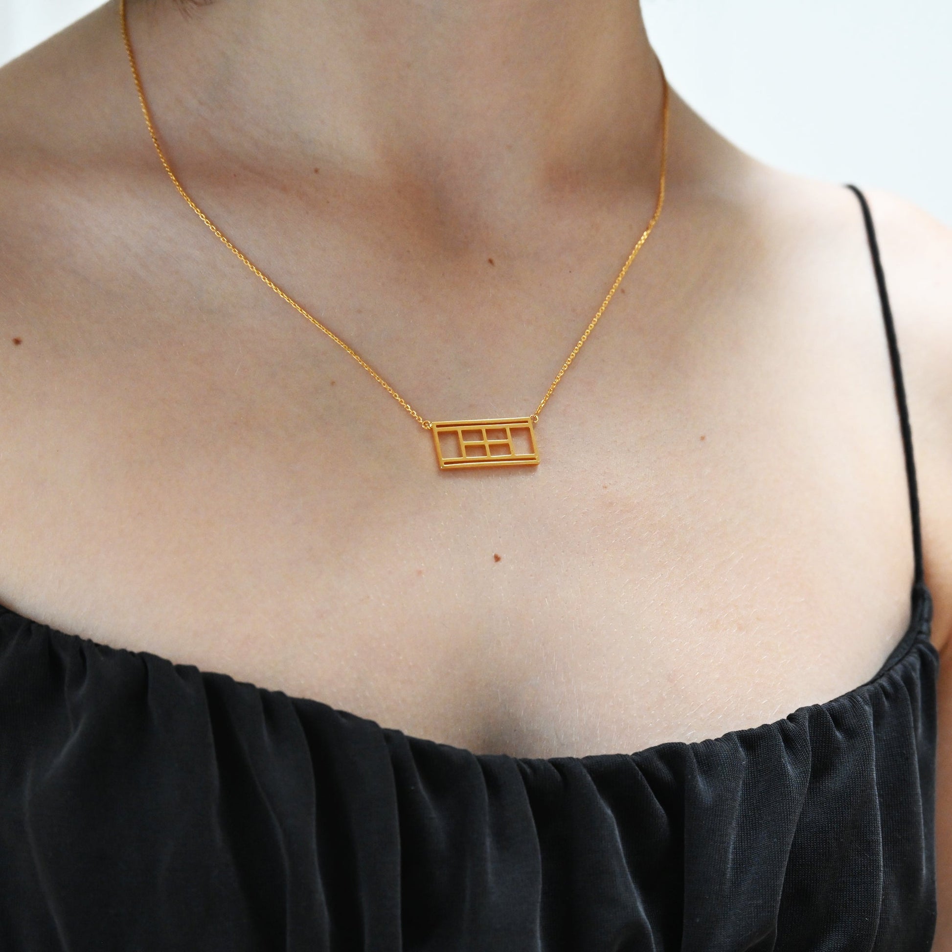 Tennis Court Necklace Gold