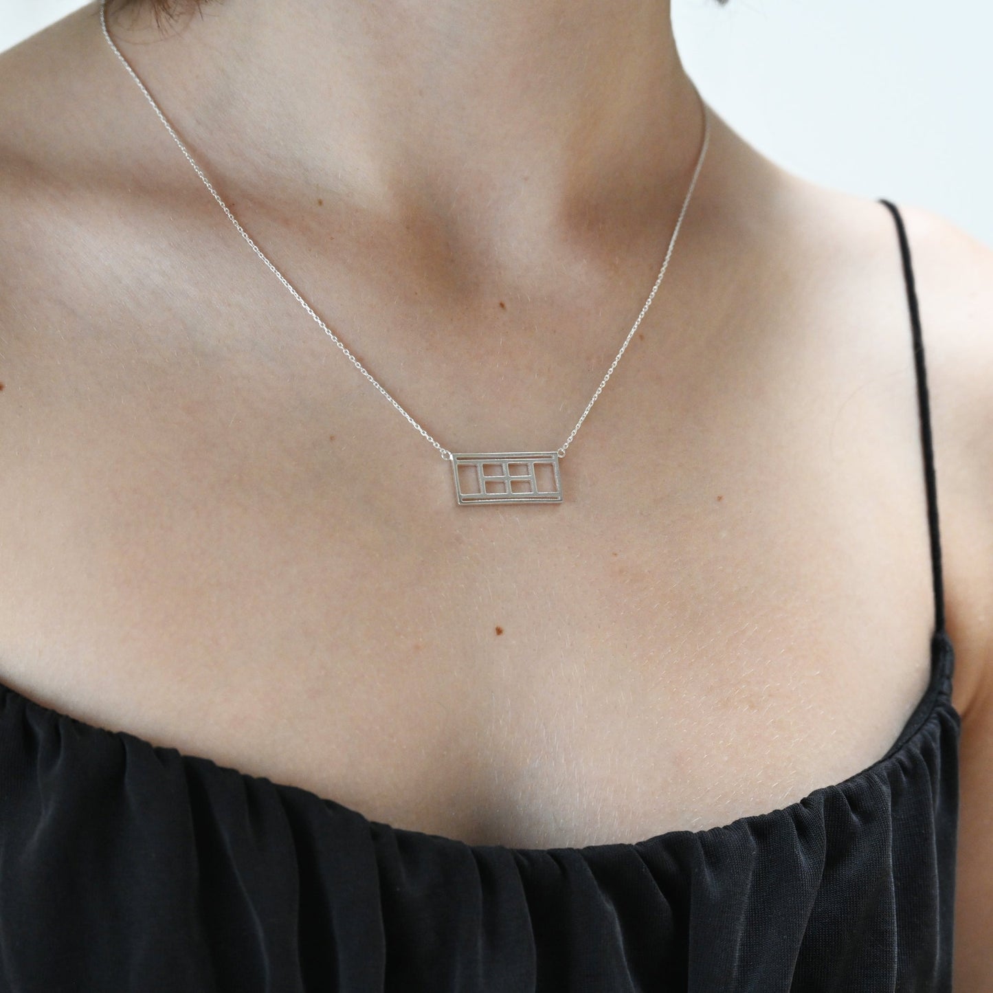 Tennis Court Necklace Silver