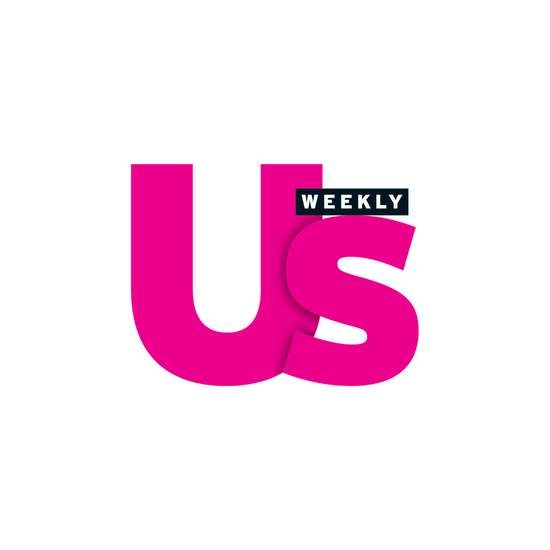 Bold pink letters US with a small black rectangle containing WEEKLY in white text, on a white background.