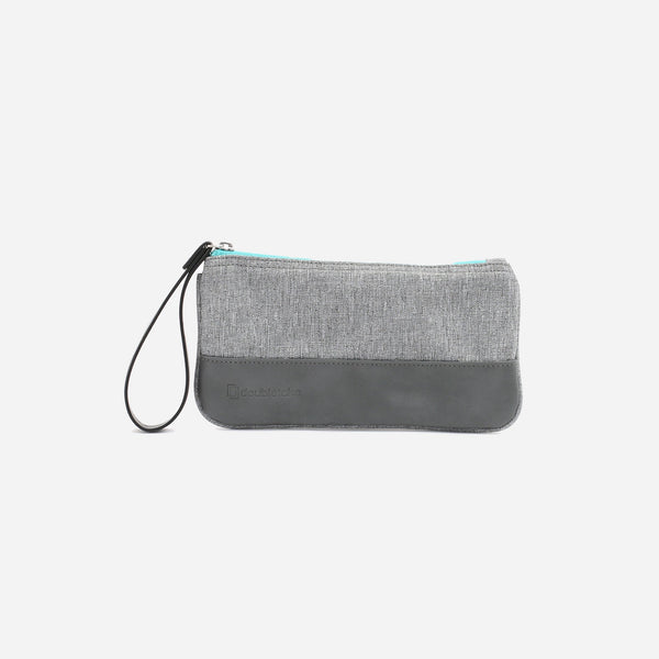Wells Wristlet Grey & Teal