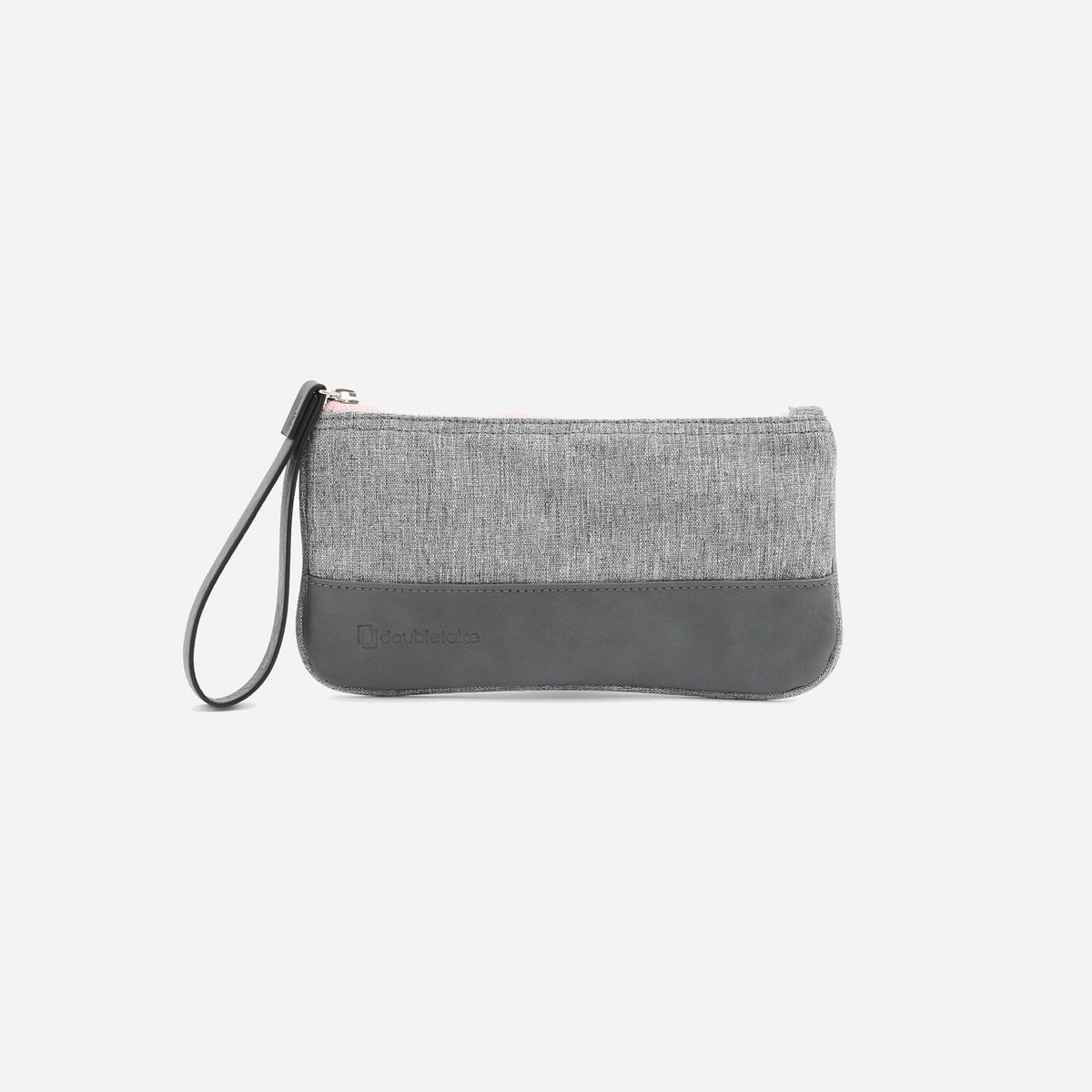 Wells Wristlet Grey & Blush