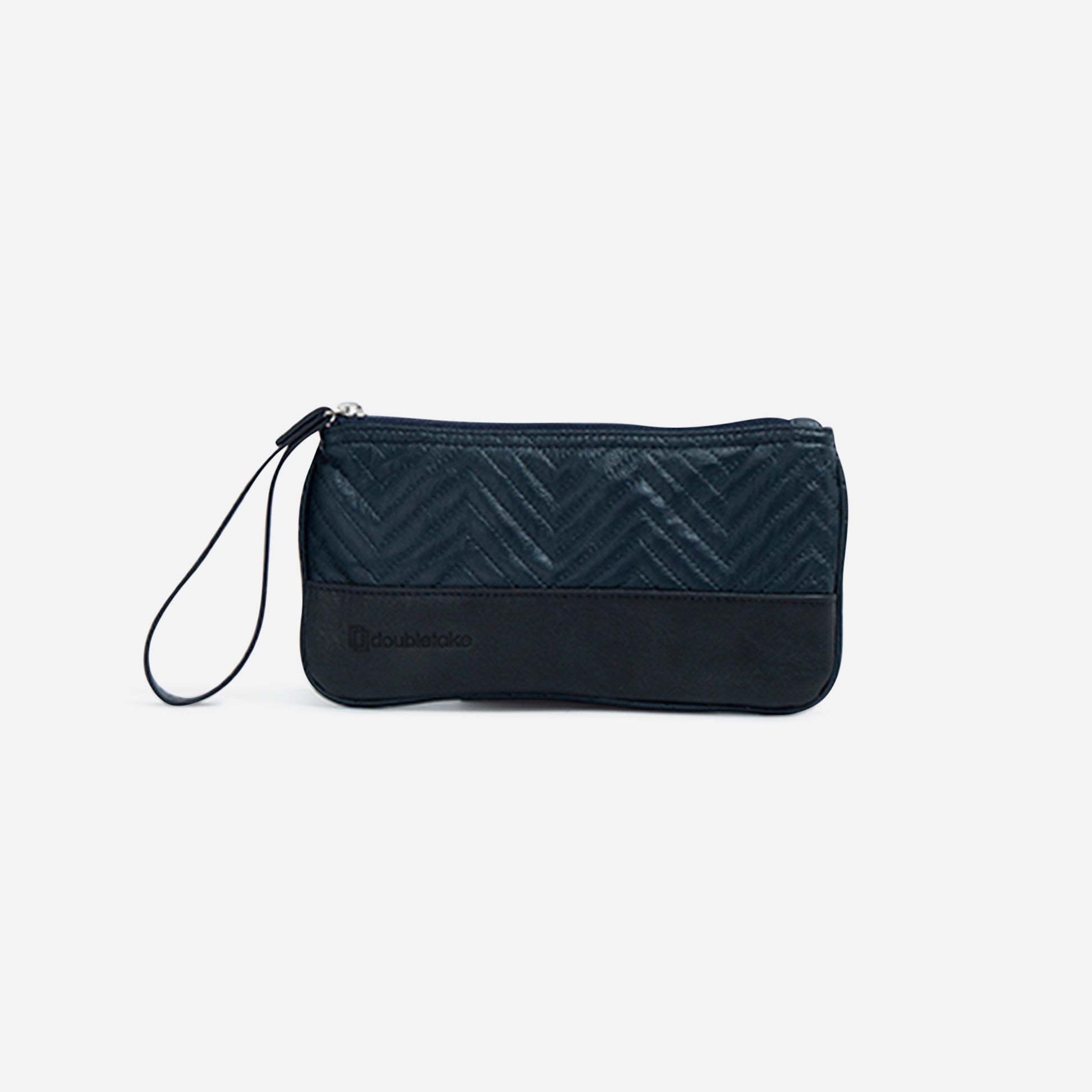 Wells Wristlet Navy Zig Zag