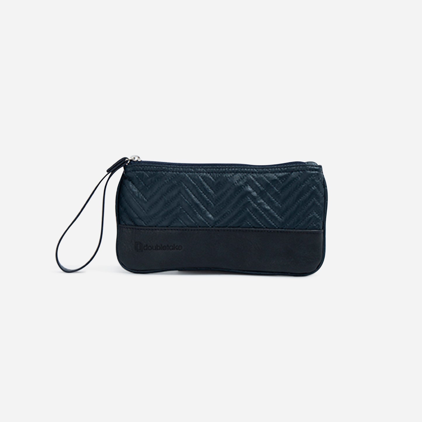 Wells Wristlet Navy Zig Zag Luxe