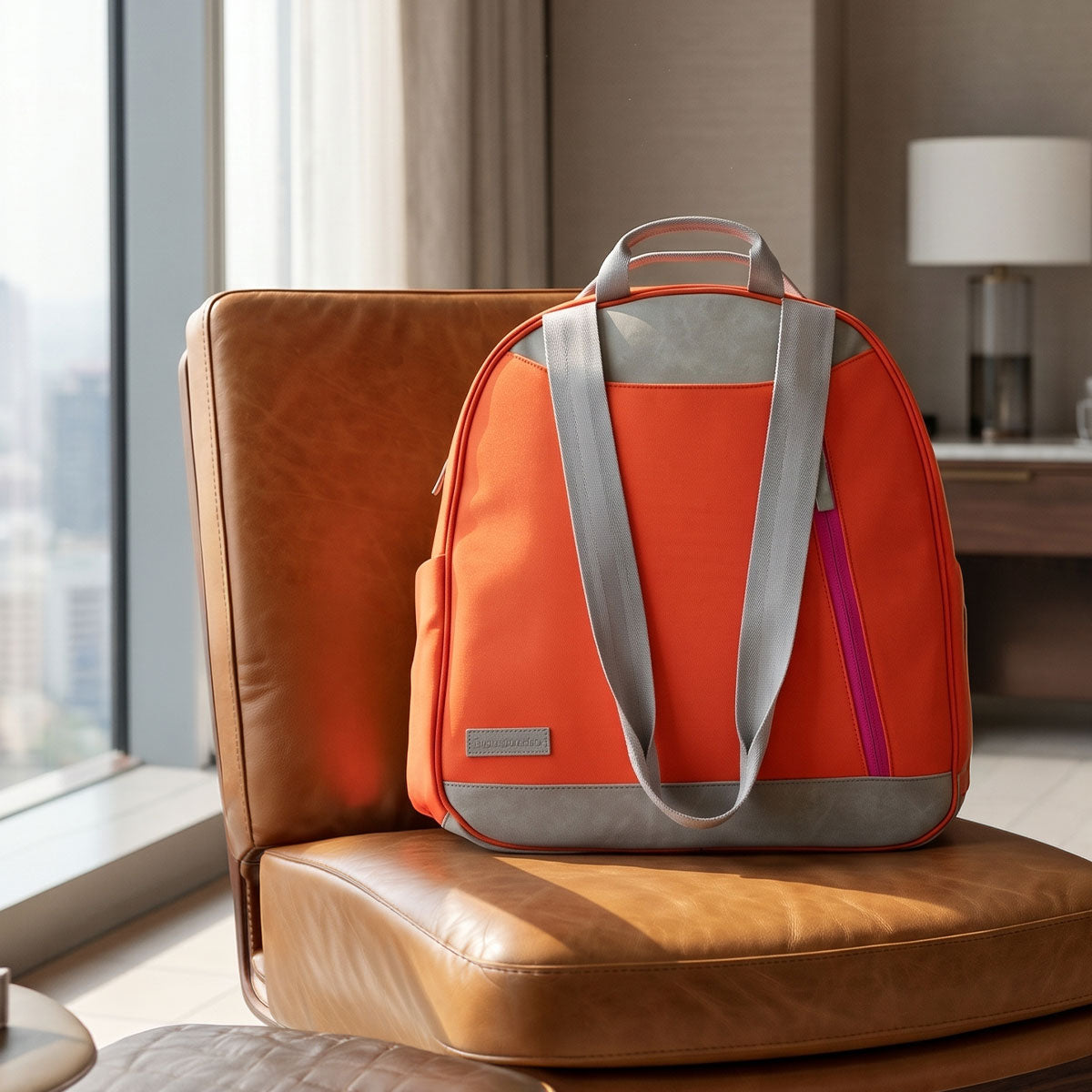 Melbourne Pickleball Backpack / Tote Citrus & Cerise Product shot lifestyle