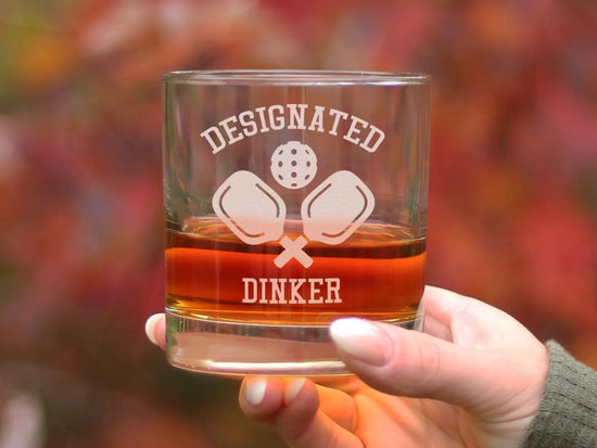 Drinking glass with the words 