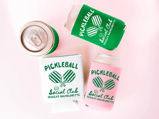 Personalized Pickleball Bachelorette Can Coolers