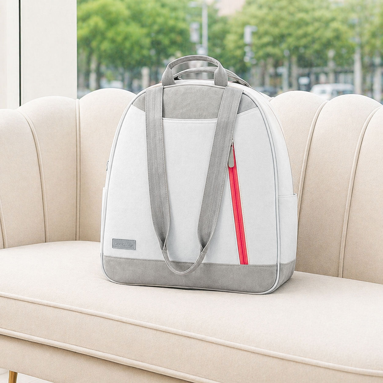 Melbourne Pickleball Backpack / Tote Dove White & Watermelon product lifestyle