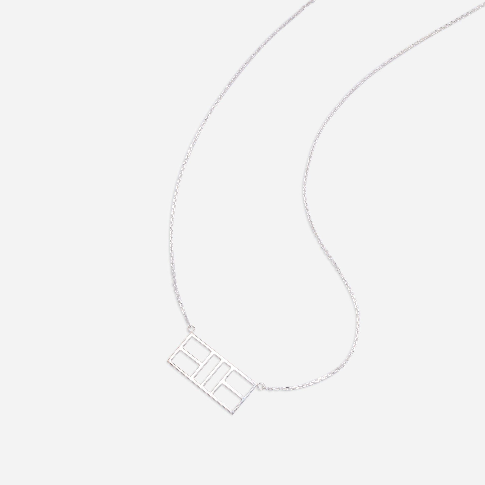 Pickleball Court Necklace Silver