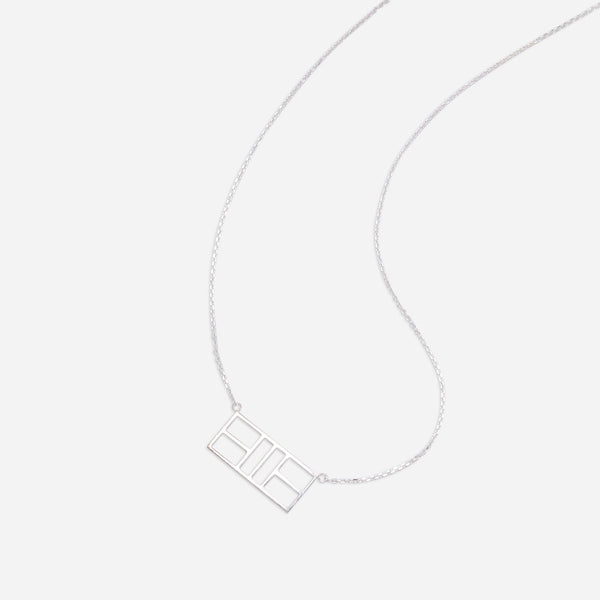 Pickleball Court Necklace Silver