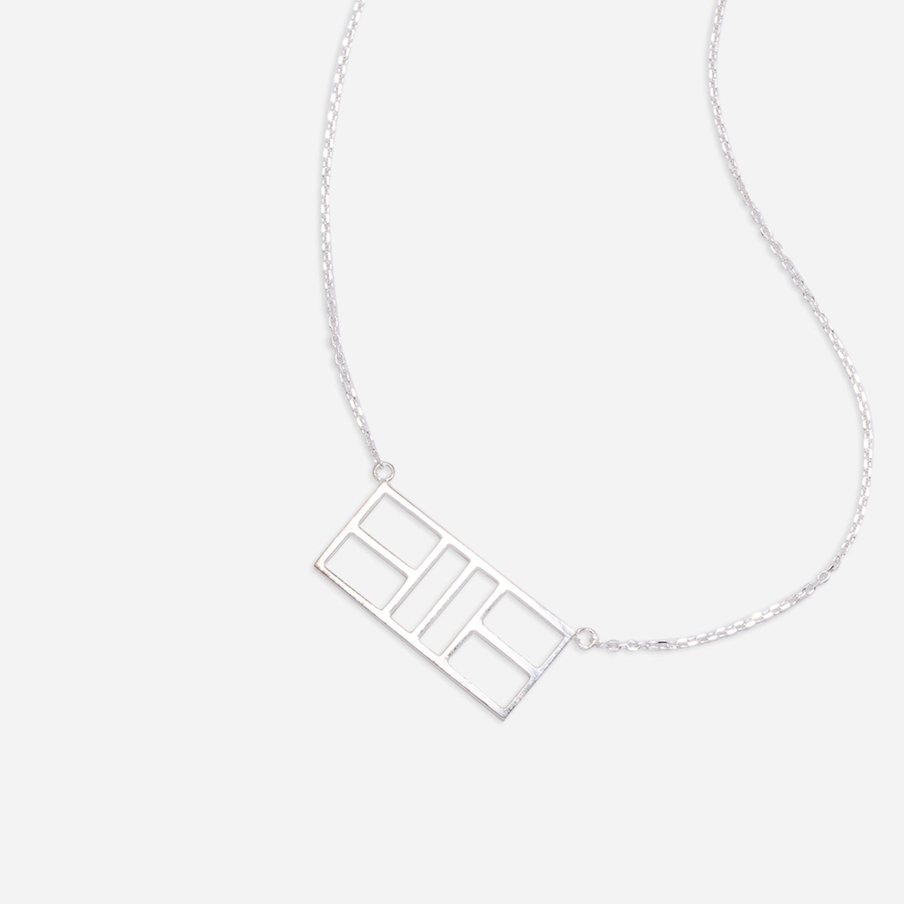 Pickleball Court Necklace Silver
