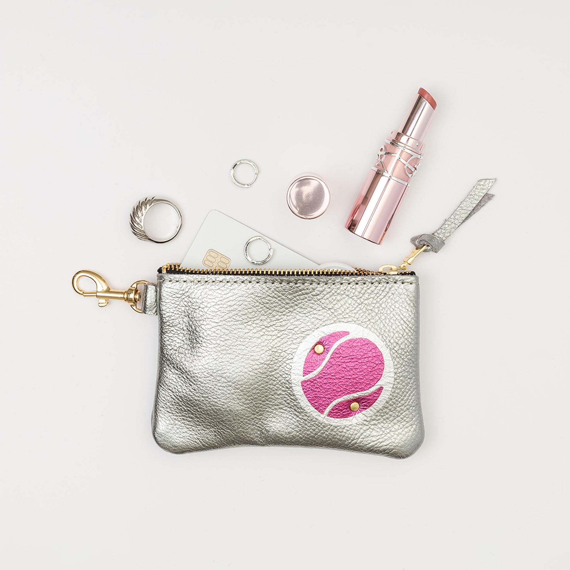 Shay Mini Leather Pouch Graphite Tennis Ball