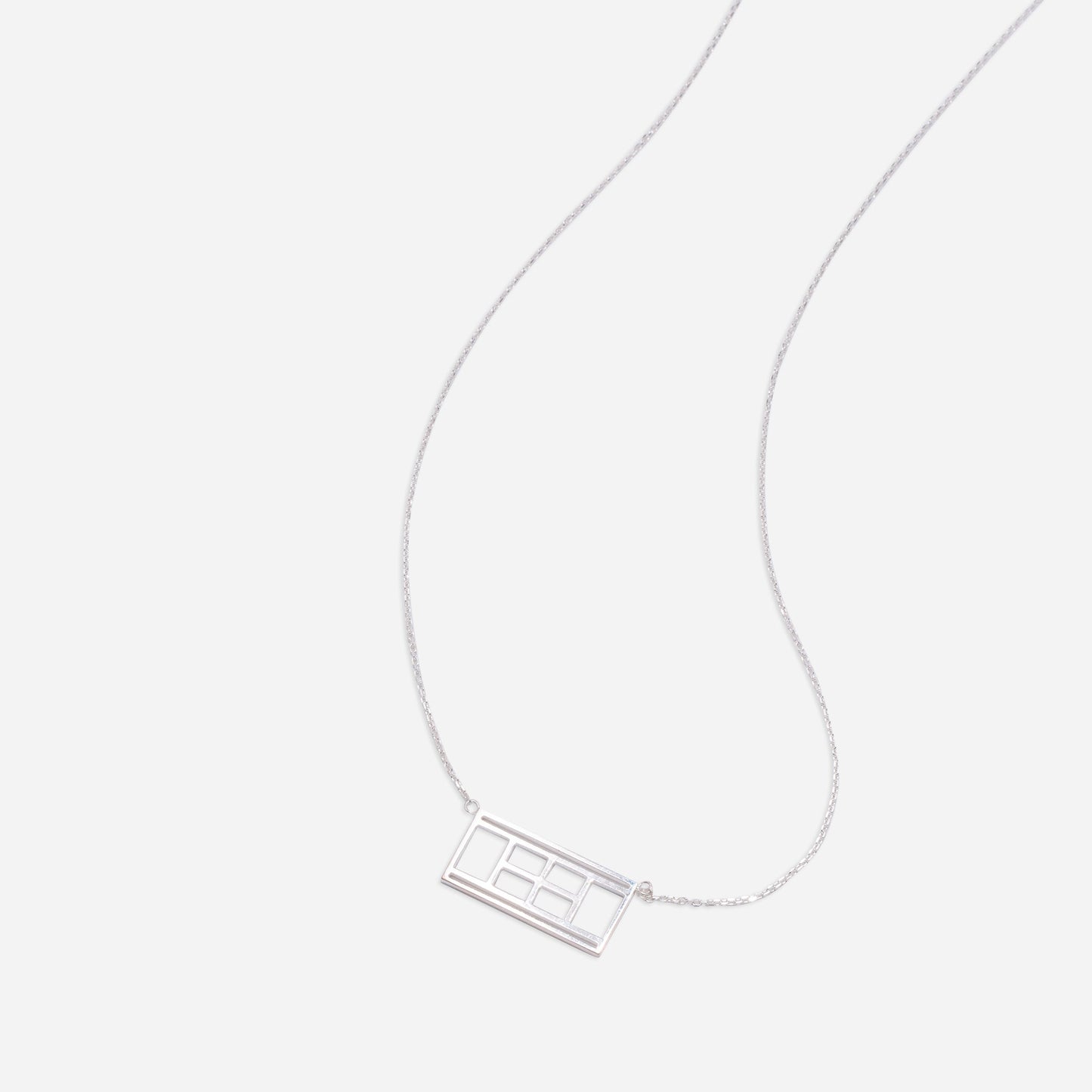 Tennis Court Necklace Silver