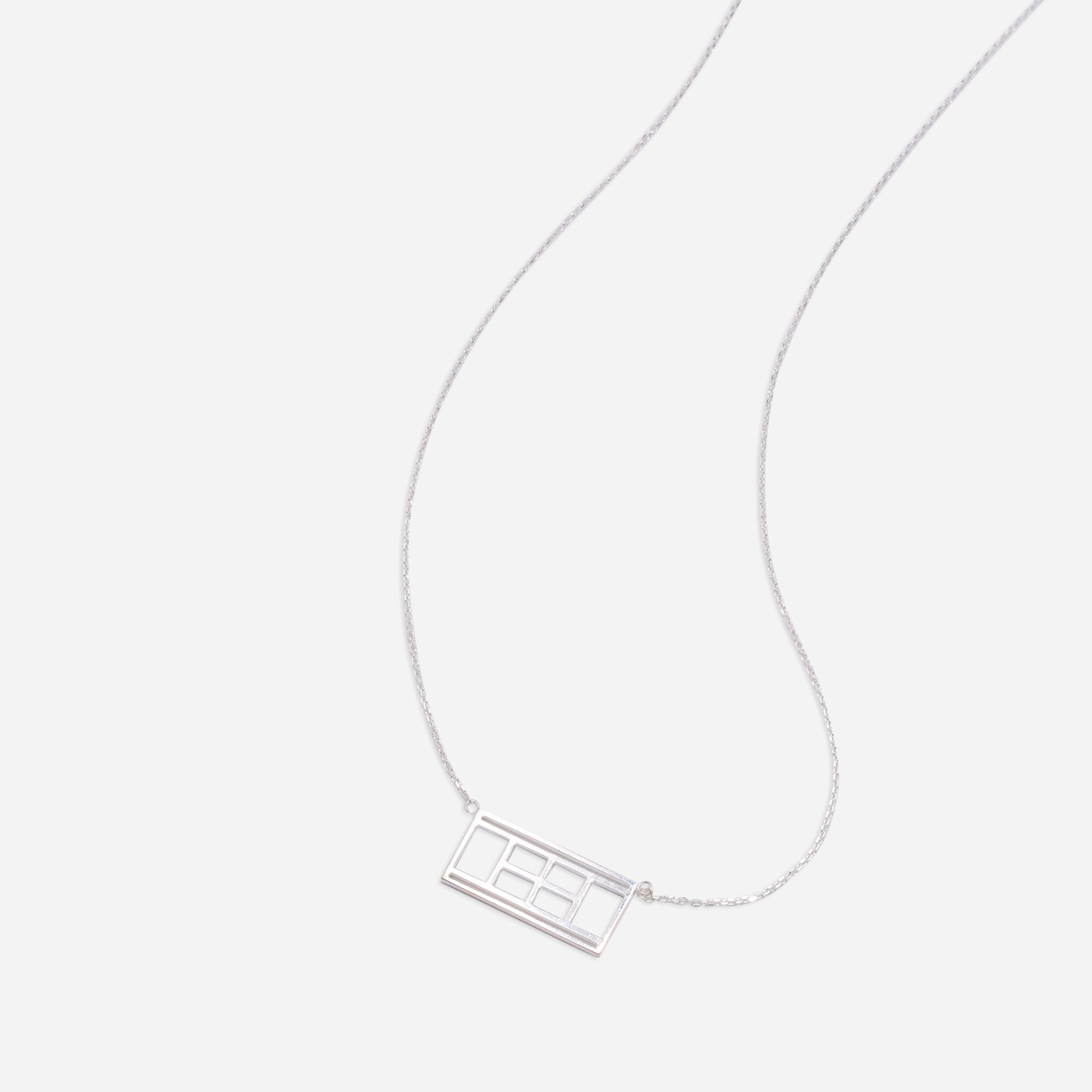 Tennis Court Necklace Silver