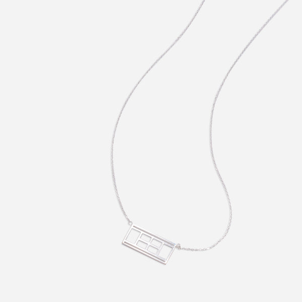 Tennis Court Necklace Silver