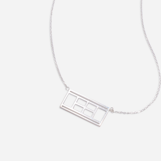 Tennis Court Necklace Silver