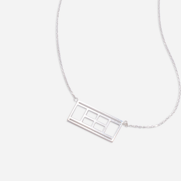 Tennis Court Necklace Silver